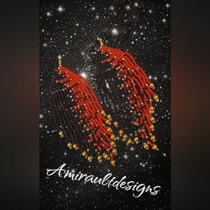 Beaded dangly color split earrings